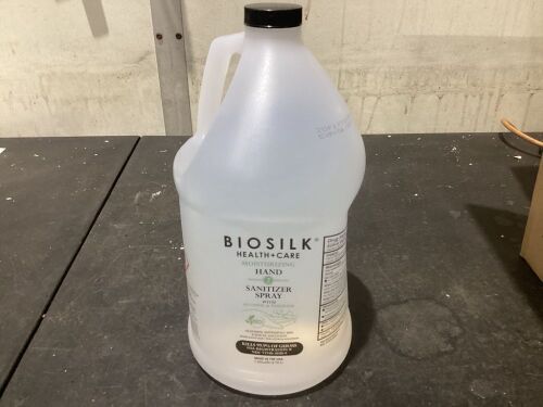 Case of (4) BioSilk Health+Care Moisturizing Hand Sanitizer Spray w/ Alcohol & Peroxide, 1 Gal - Exp 06-2023 - Lot 474