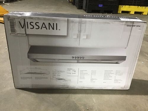 Vissani 30 in. W Convertible Under Cabinet Range Hood with Charcoal Filter in Stainless Steel - Missing Parts  - Lot 1187