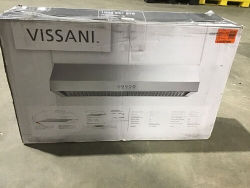 Vissani 30 in. W Under Cabinet Range Hood in Stainless Steel - Missing Hardware  - Lot 1197