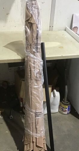 Outdoor Steel Market Patio Umbrella Decoration w/ Tilt, Crank Lift - 10ft  - Lot 955