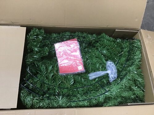 48" Pre-Lit Artificial Fir Christmas Wreath w/ LED Lights, Plug-In, PVC Tips - Unknown if Hardware Complete - Lot 279