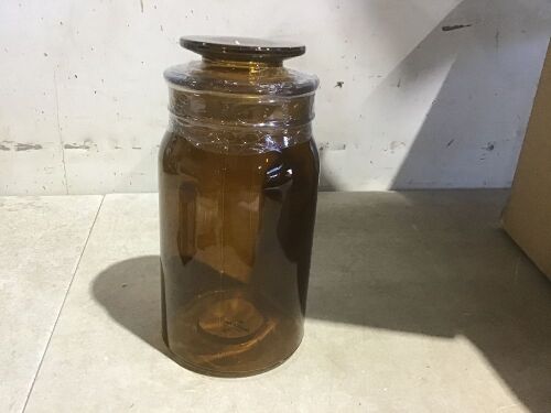 Case of (4) Amber Glass Jar - Lot 569