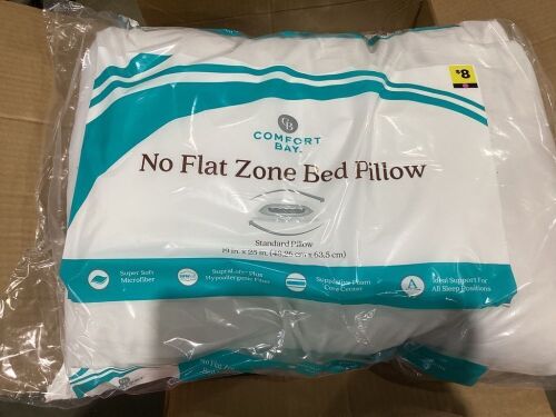 Case of (4) No Flat Zone Standard Bed Pillows  - Lot 852