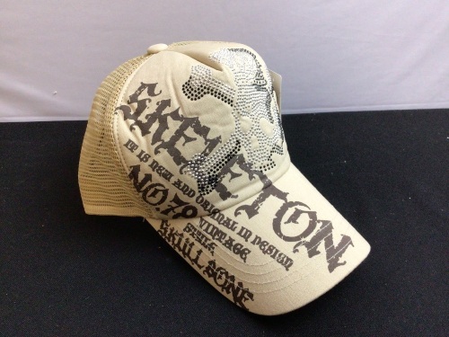 Skeleton Rhinestone Trucker Hat - Lot 135
