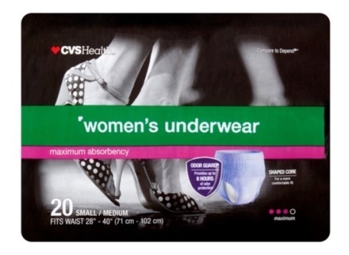 CVS Health Women's Underwear Maximum Absorbency, S/M  20pk - Lot 160