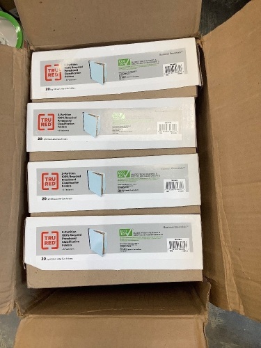 4 Boxes of 2 Partition Classification Folders - Lot 317