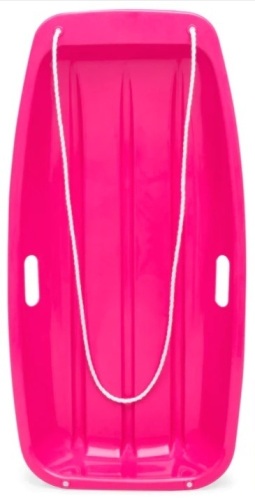 Kids Outdoor Plastic Toboggan Snow Sled Board w/ Pull Rope, Handles - 35in - Lot 678