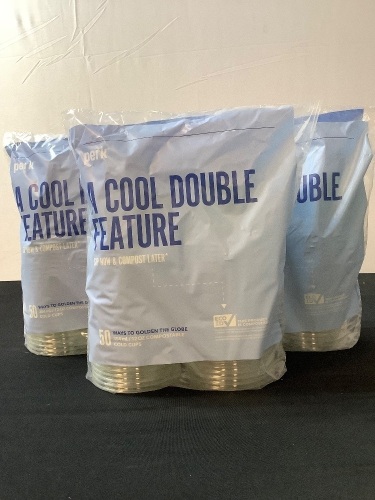 Lot of (3) 50pk Eco Friendly 12oz Cold Cups - Lot 746