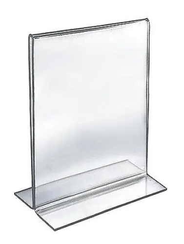 Box of 10 Clear Acrylic Sign Holders, 8.5" x 11" - Lot 673