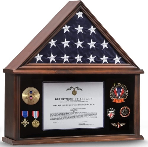 Zmiky Large Burial Flag Display Case - Lot 9803