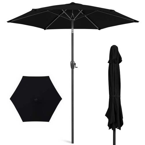 Outdoor Market Patio Umbrella w/ Push Button Tilt, Crank Lift - Lot 257