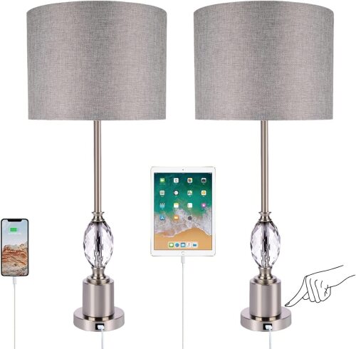 Set of 2 Touch Control Table Lamps - Lot 285