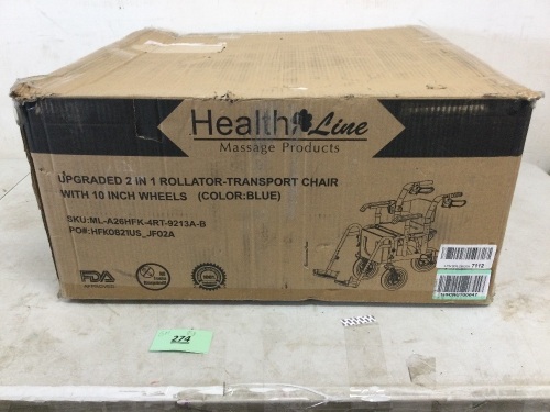 Health Line Massage Products 2 in 1 Rollator-Transport Chair - Lot 274