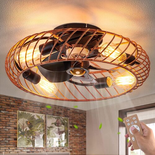 Dalouguan Enclosed Ceiling Fan with Light Remote Control - Lot 344