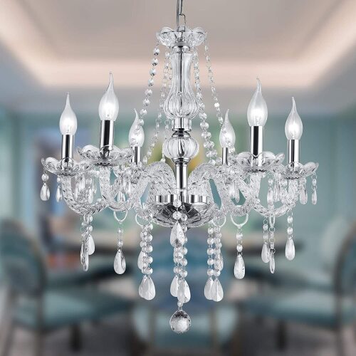 Silver Color Luxurious Candle Crystal Chandelier - Lot 345