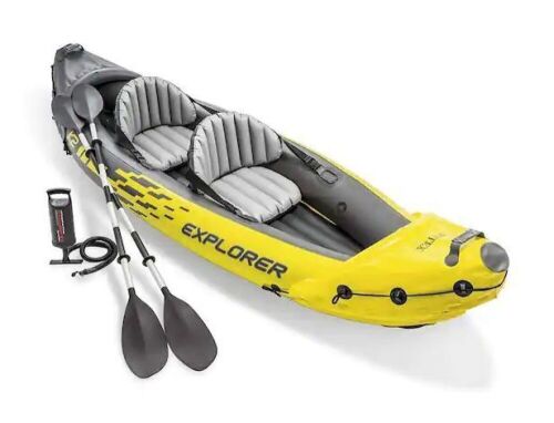 Intex Explorer K2 2-Person Inflatable Kayak Set and Air Pump - Lot 80