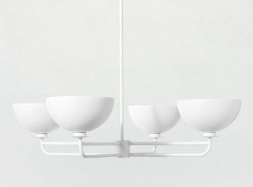 Threshold White Dome Chandelier - Dirty, Mousey - Lot 588