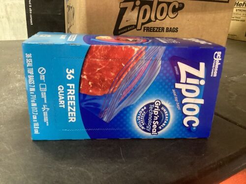 Case of (6) Ziploc Freezer Quart Bags, 36 ct  - Lot 857