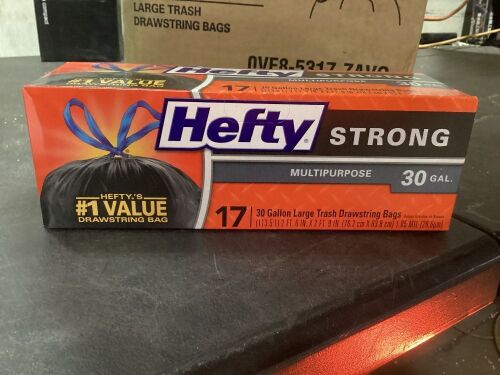 Case of (6) Hefty 30 Gal Drawstring Trash Bags - Lot 867