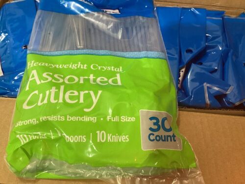 Case of (16) Assorted Plastic Cutlery, 30ct  - Lot 968