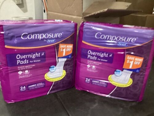 Case of (2) Composure Overnight Bladder Control Pads - Lot 888