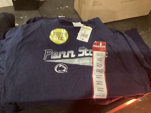 Case of (13) Penn State Shirts, Mostly Youth Sizes & (1) Penn State Hat  - Lot 854