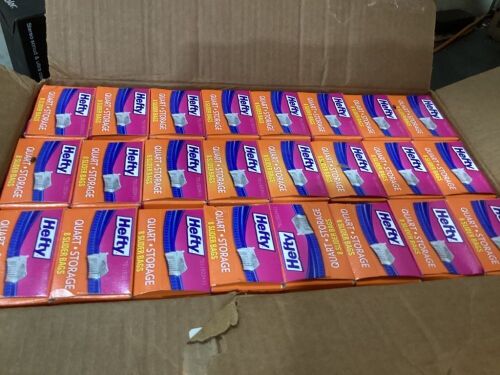 Case of (24) Hefty Quart Storage Slider Bags, 8 ct  - Lot 307