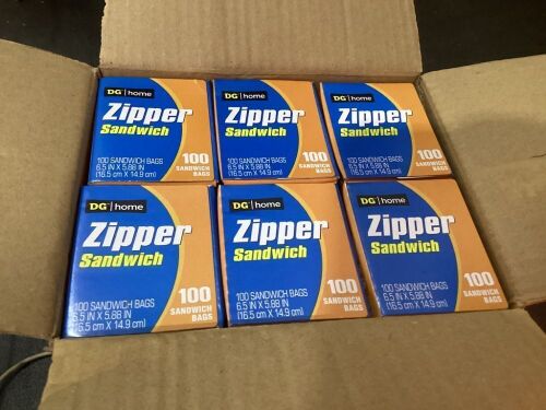 Case of (6) Zipper Sandwich Bags, 100ct  - Lot 317