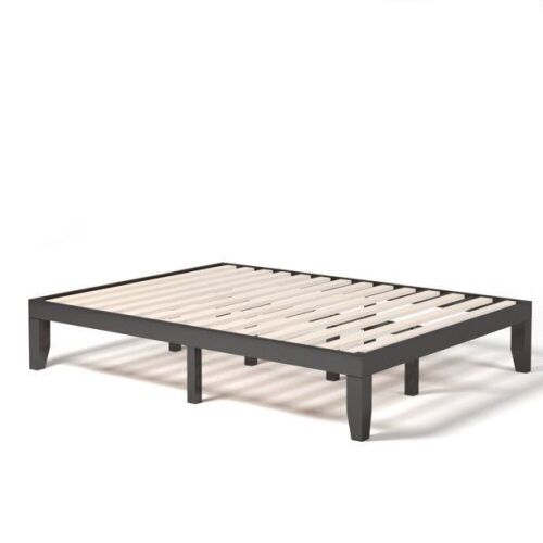 Queen Size 14 in Wooden Bed Frame Mattress Platform Espresso - Lot 31