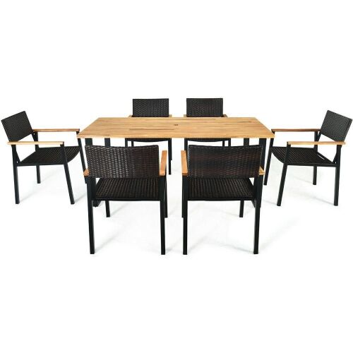 7 Piece Outdoor Patio Dining Table & Chair Set  - Lot 51
