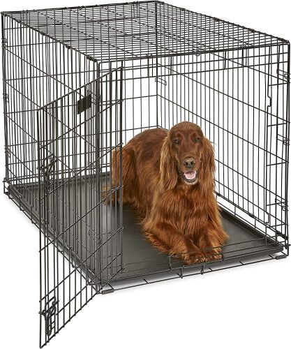 MidWest Homes Large Dog Crate w/ Leak-Proof Pan, Divider Panel - Lot 213