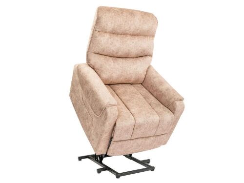 REFICCER Power Lift 350LB Infinite-Position Upholstery Recliner Sofa Chair Massage & Heat Lumbar Support with Remote Side Pockets - Lot 205
