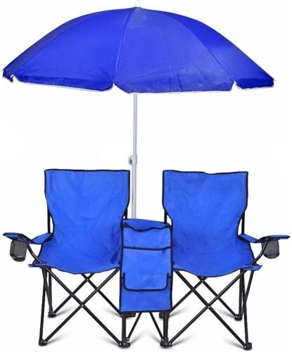 Double Folding Chair w/ Removable Umbrella - Lot 522