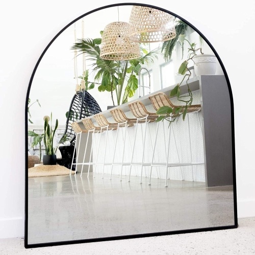 Black Arched Mirror, 33" x 31" - Lot 39
