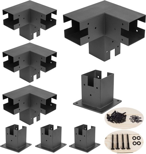 Meruzy Stainless Steel Woodwork Pergola Kit with Corner & Base Brackets - Lot 61