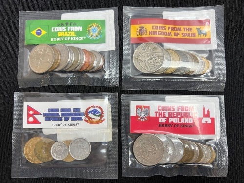 Lot of (4) Packs of Coins from Around the World - Lot 137