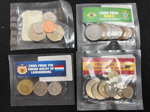 Lot of (4) Packs of Coins from Around the World - Lot 178