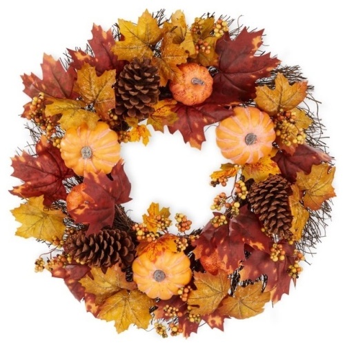 24in Artificial Fall Wreath - Lot 354