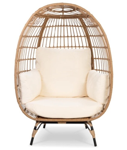 Wicker Egg Chair Oversized Indoor Outdoor Patio Lounger - Lot 32