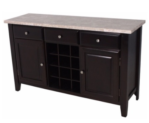 Marble Top Server/Wine Rack Cabinet, 56"x18"x34" - Lot 238