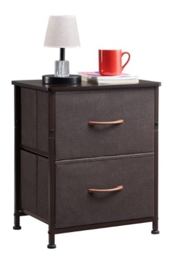Somdot Nightstand with Removable Fabric Bins - Lot 267