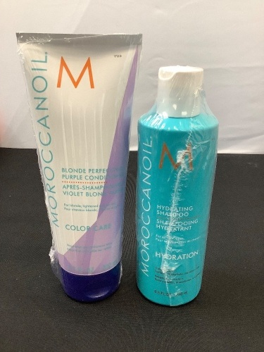 MoroccanOil Hydrating Shampoo & Blonde Perefection Purple Conditioner - Lot 364