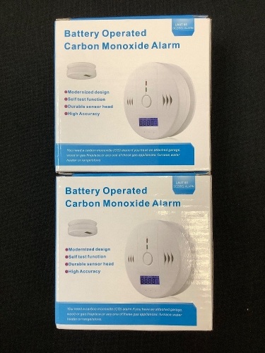 Lot of (2) Battery Operated Carbon Monoxide Alarms - Lot 374