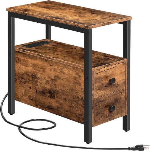 HOOBRO End Table with Charging Station - Lot 414