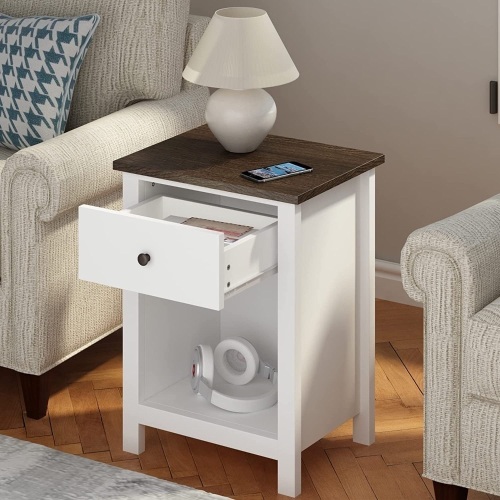ChooChoo Farmhouse End Table with Drawer - Lot 530
