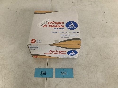Box of Dynarex Syringes - Lot 546
