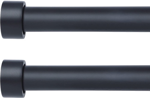 OLV Black Curtain Rods for Window 48-84 inch - Lot 564