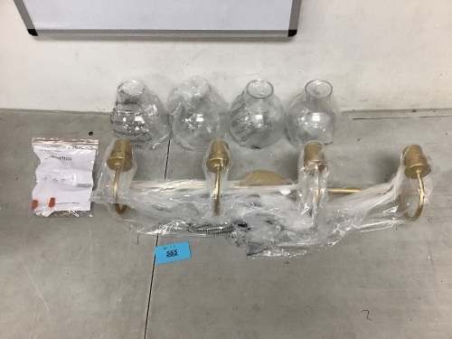 4-Light Clear Glass Vanity Wall Light - Lot 565