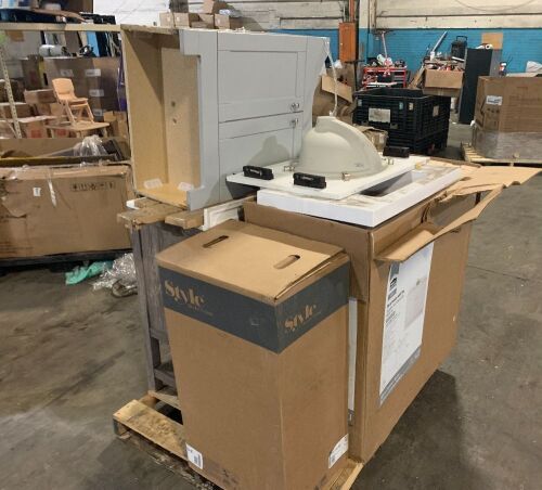 Salvage Pallet of Bathroom Vanities - Items Will Be Broken and Incomplete  - Lot 387
