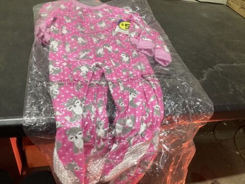 Lot of (3) Pink Fox Footie Pajamas - Lot 441